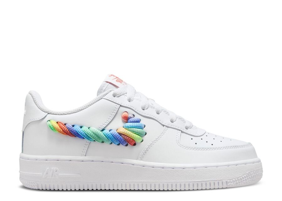 

Кроссовки Nike Air Force 1 Low Gs 'Rainbow Lace Swoosh', белый