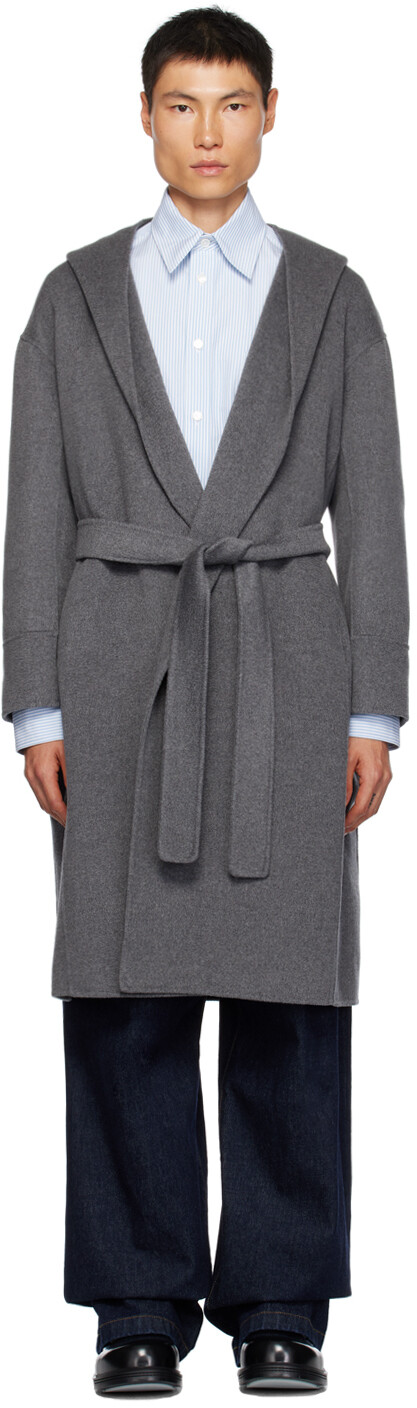 

Серое пальто с поясом Max Mara, Серый