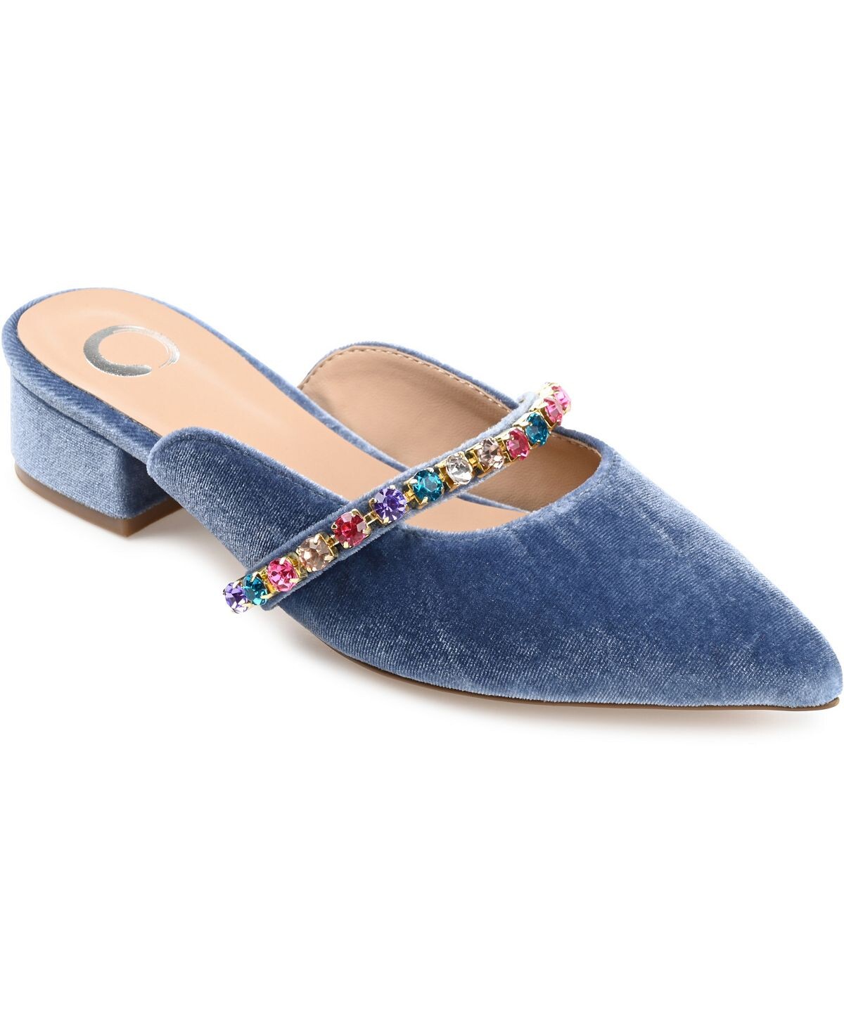 

Женские бархатные балетки с украшениями Journee Collection, синий