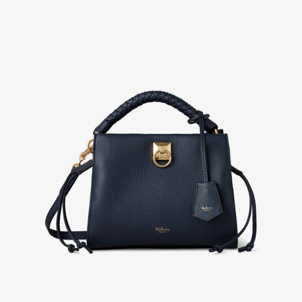 

Маленькая кожаная сумка Iris с верхней ручкой Mulberry, цвет night sky