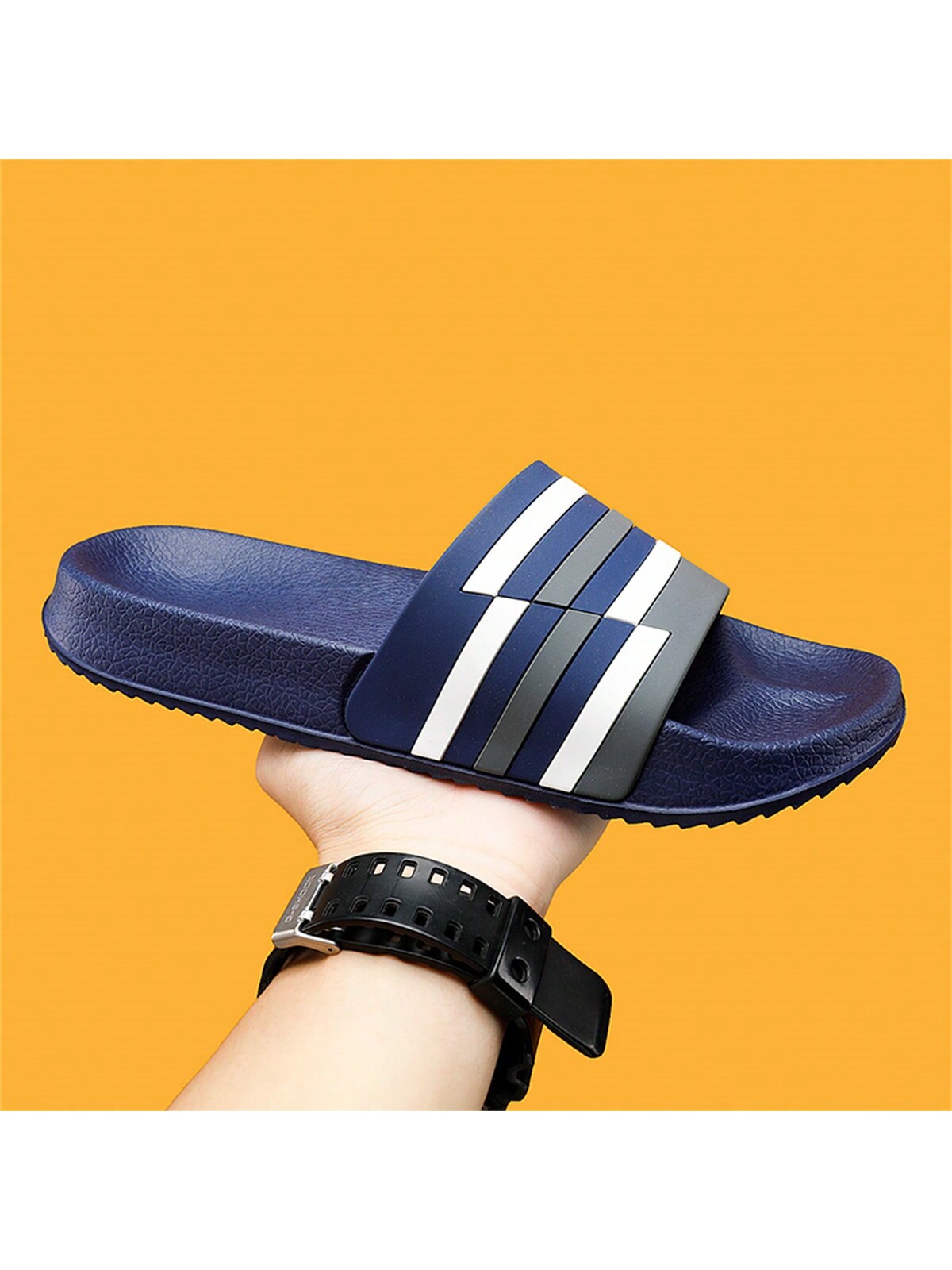 Мужские модные тапочки без шнуровки, летняя противоскользящая пляжная обувь, синий пляжная обувь happy baby плавательные тапочки 50585