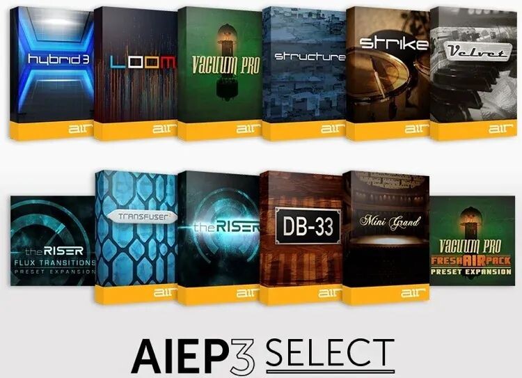 

Пакет расширения AIR Instrument Expansion Pack 3.0. Выберите комплект подключаемых модулей виртуального инструмента.