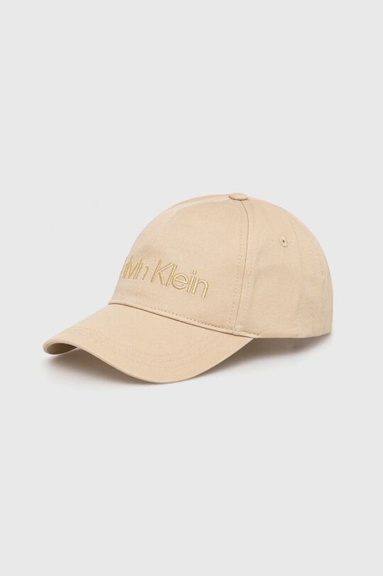 

Хлопковая бейсболка Calvin Klein, бежевый