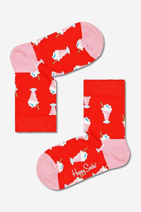 

Детские носки с молочным коктейлем Happy Socks, красный