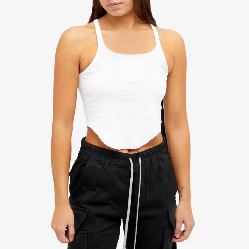 

Rick Owens Drkshdw Базовый укороченный жилет на бретелях, белый