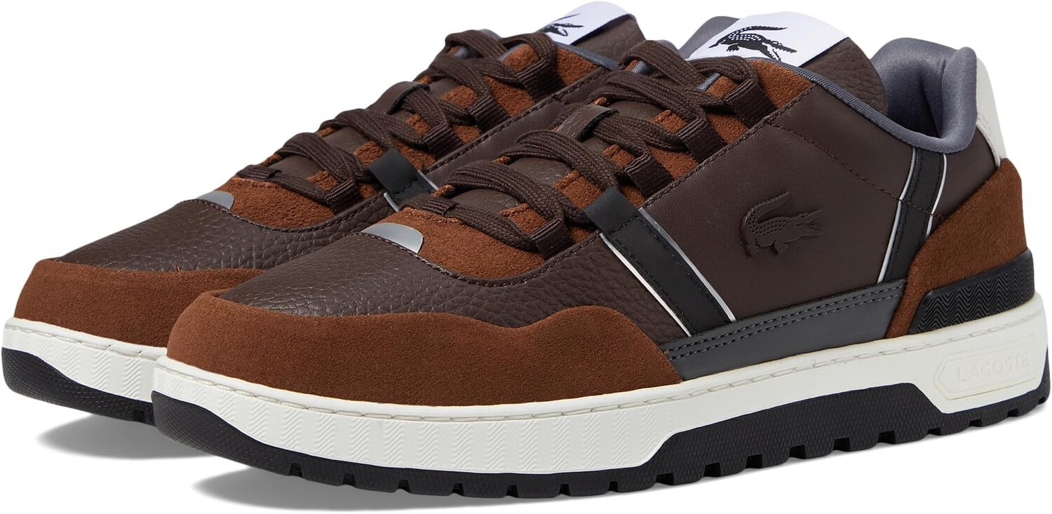 

Кроссовки T-Clip Wntr 223 2 SMA Lacoste, цвет Dark Brown/Off-White