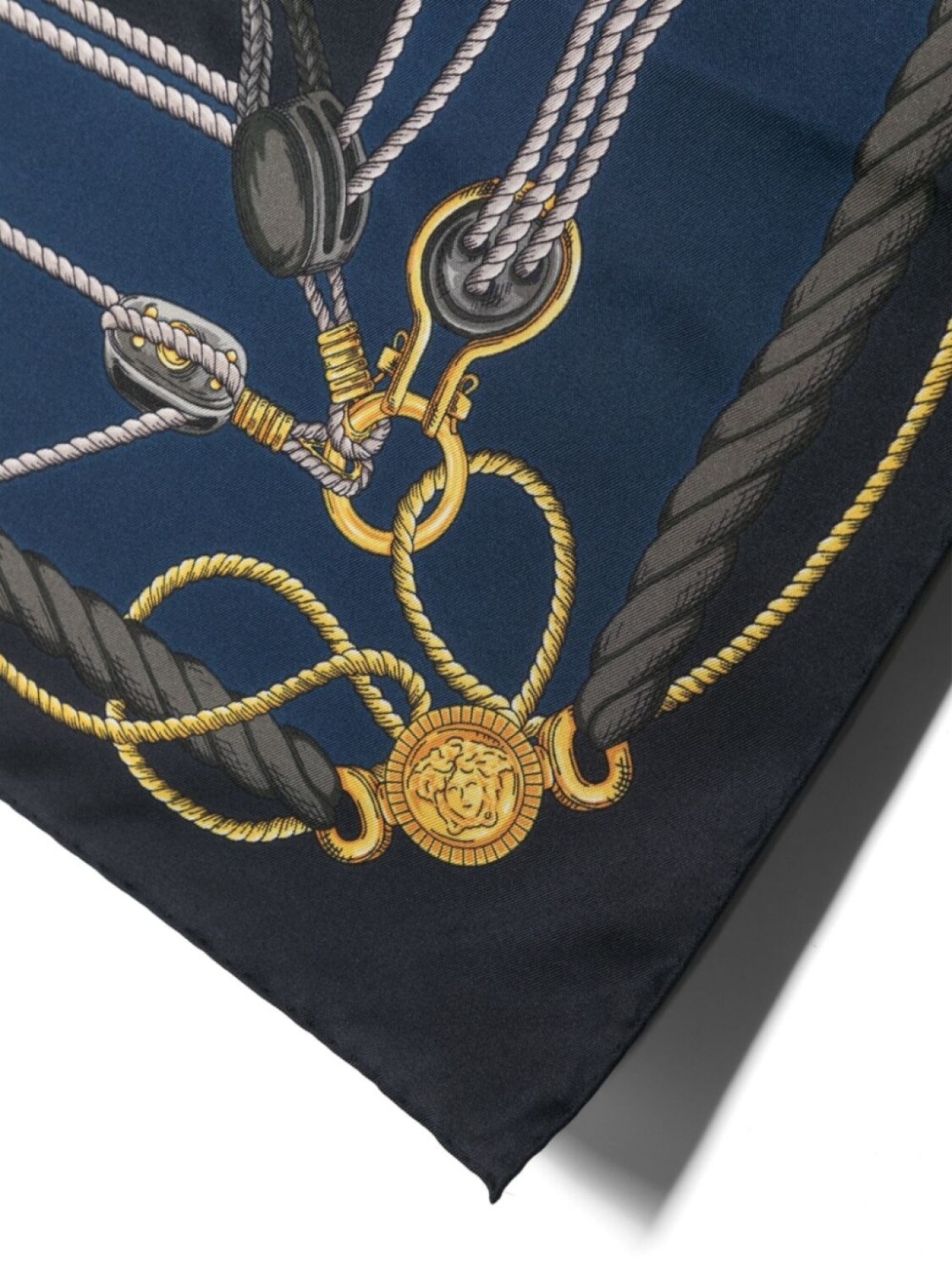 

Versace шелковый платок Versace Nautical, синий