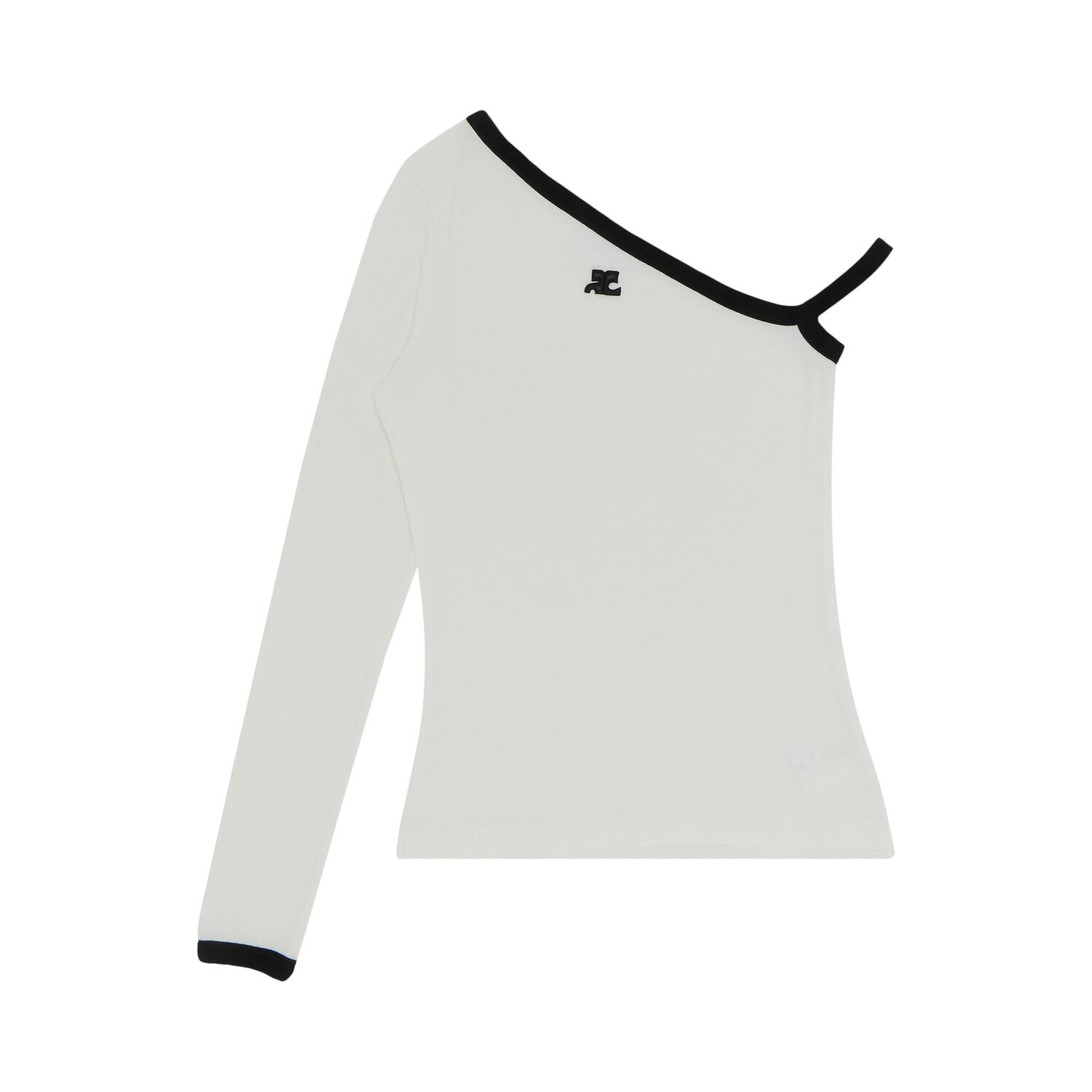 

Футболка асимметричного кроя с одним рукавом Courrèges Heritage White/Black