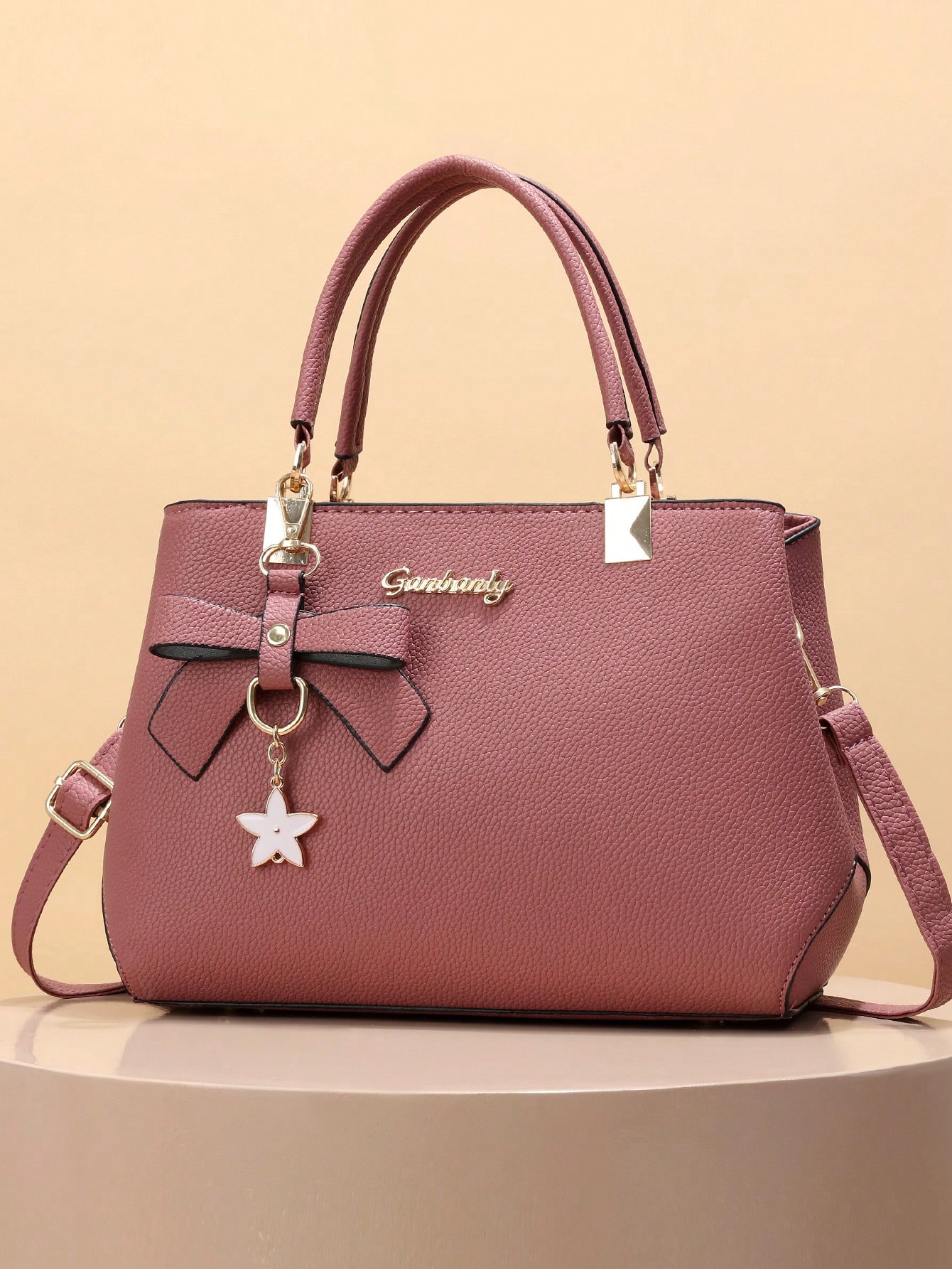 Женская модная сумка-тоут большой емкости с сумкой через плечо с украшением в виде банта, розовый