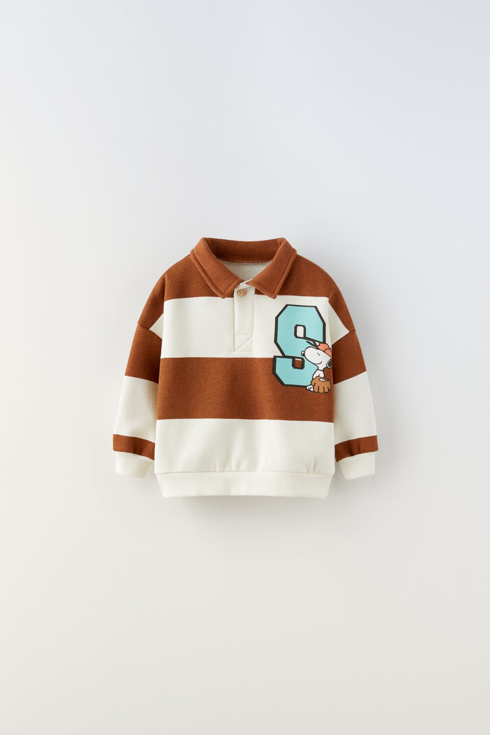 

Рубашка поло snoopy peanuts Zara, экрю / коричневый