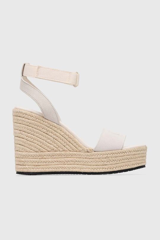 цена Замшевые босоножки WEDGE SANDAL ON CON Calvin Klein Jeans, бежевый