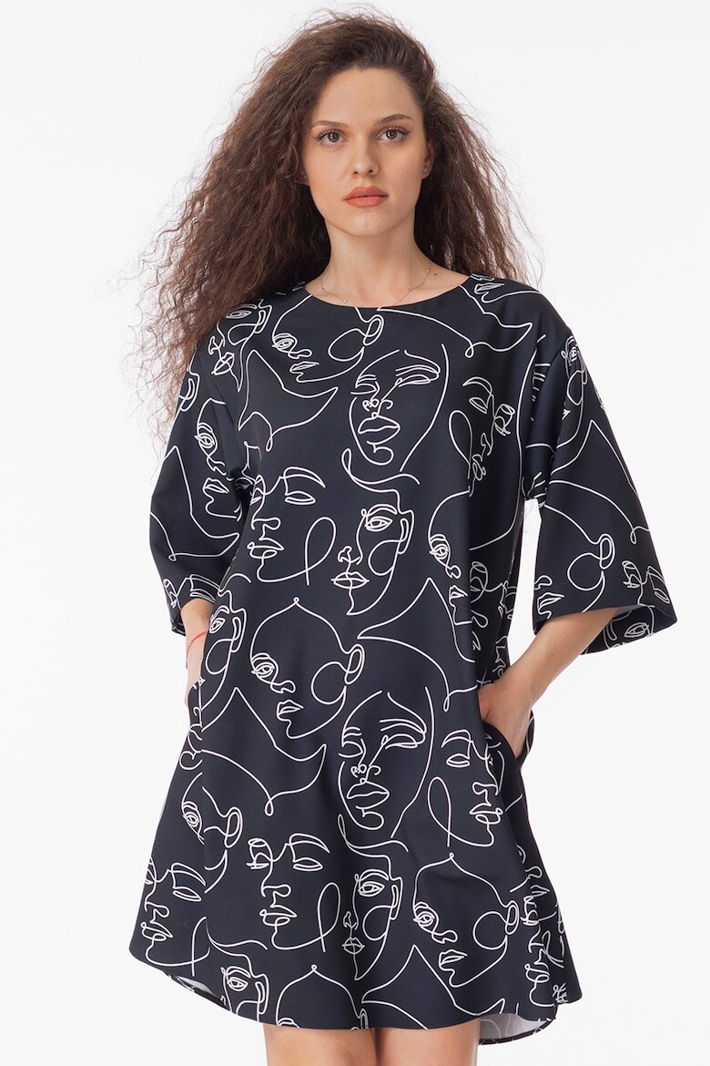 

Платье свободного кроя с рукавами средней длины Camissi, белый