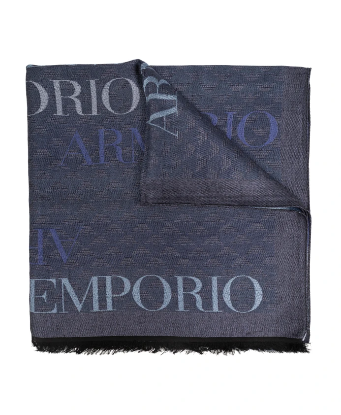 

Шарф с логотипом Emporio Armani, синий