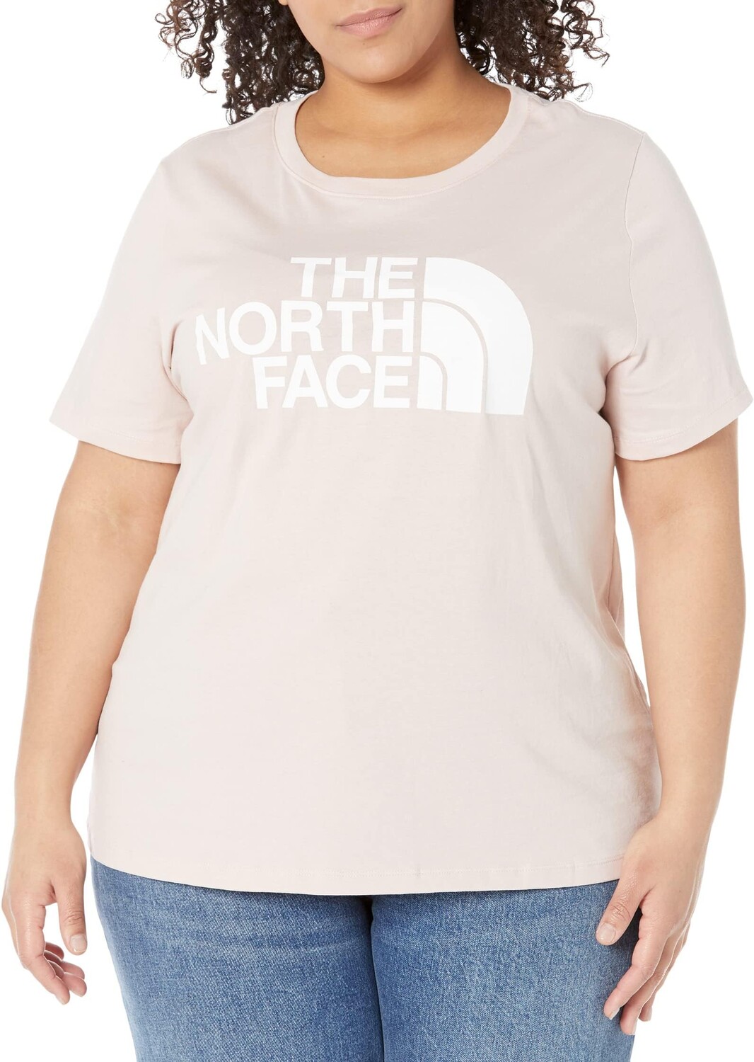 

Плюс размер Футболка с коротким рукавом и полукуполом The North Face, цвет Pink Moss/TNF White