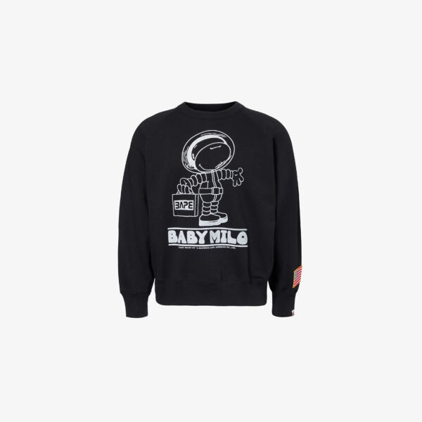 

Толстовка Moon Astro свободного кроя из хлопкового джерси с круглым вырезом A Bathing Ape, черный