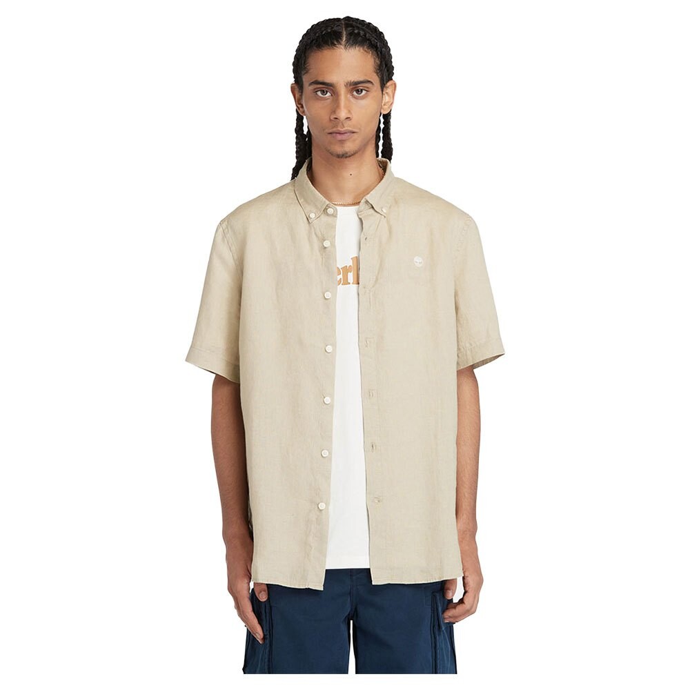 

Рубашка с коротким рукавом Timberland Mill Brook Linen, бежевый