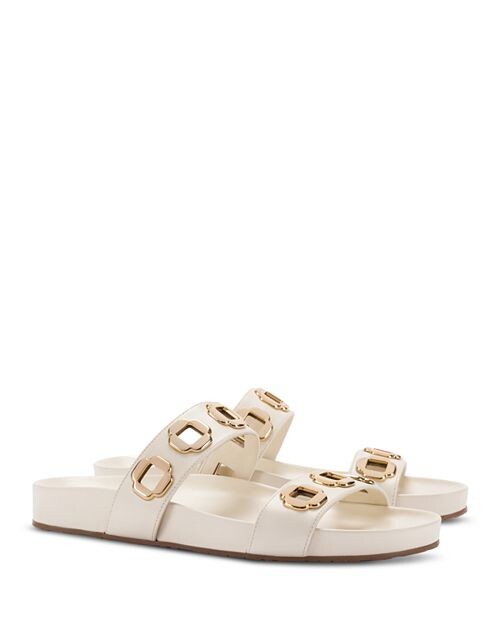 

Женские шлепанцы с люверсами Milan Larroudé, цвет Ivory/Cream