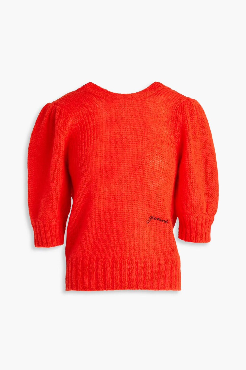 

Свитер из смесового мохера Ganni, цвет Tomato red