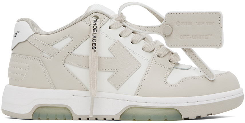 

Бежевые кроссовки Out Of Office белые Off-White