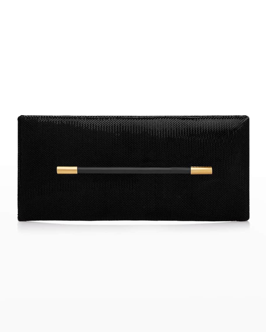 

Кожаный клатч с пайетками TOM FORD