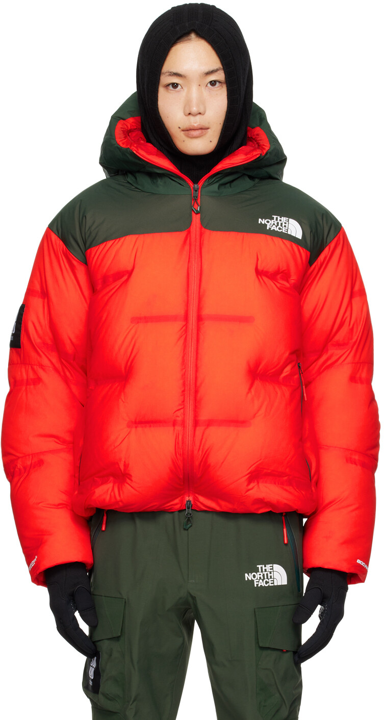 Красный и зеленый Пуховик The North Face Edition Nuptse Undercover, цвет High risk red/Cedar green