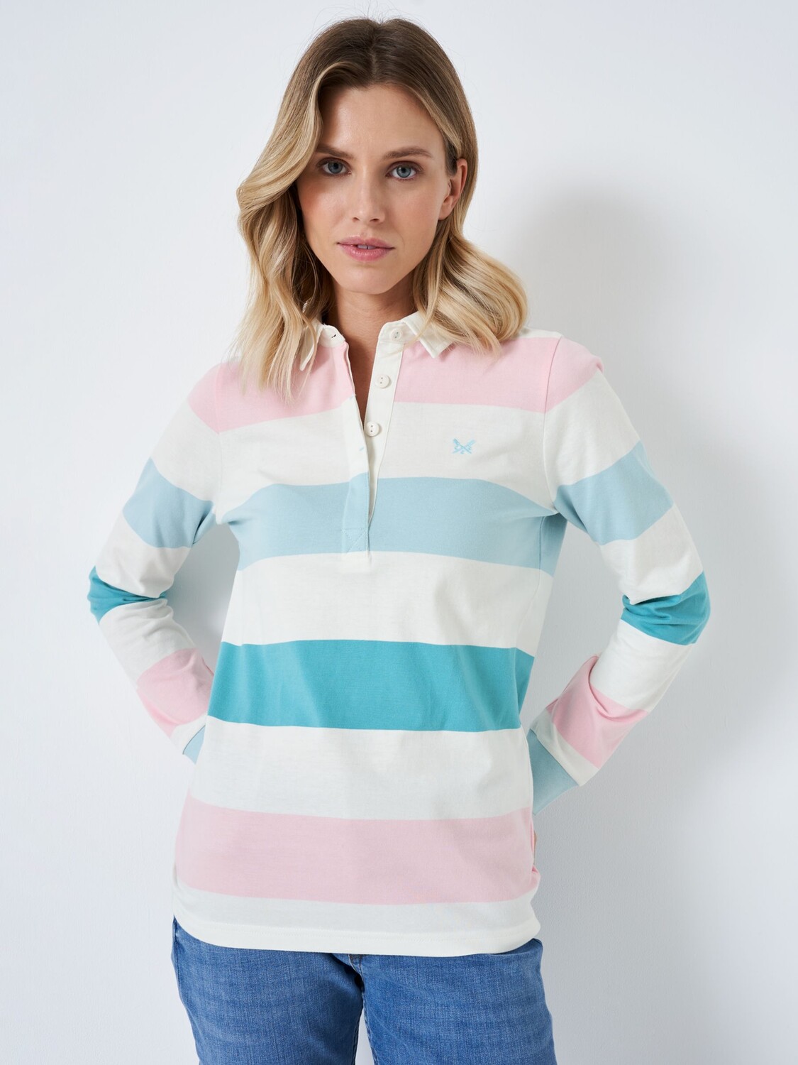 

Crew Clothing Хлопковая рубашка для регби, разноцветный/розовый