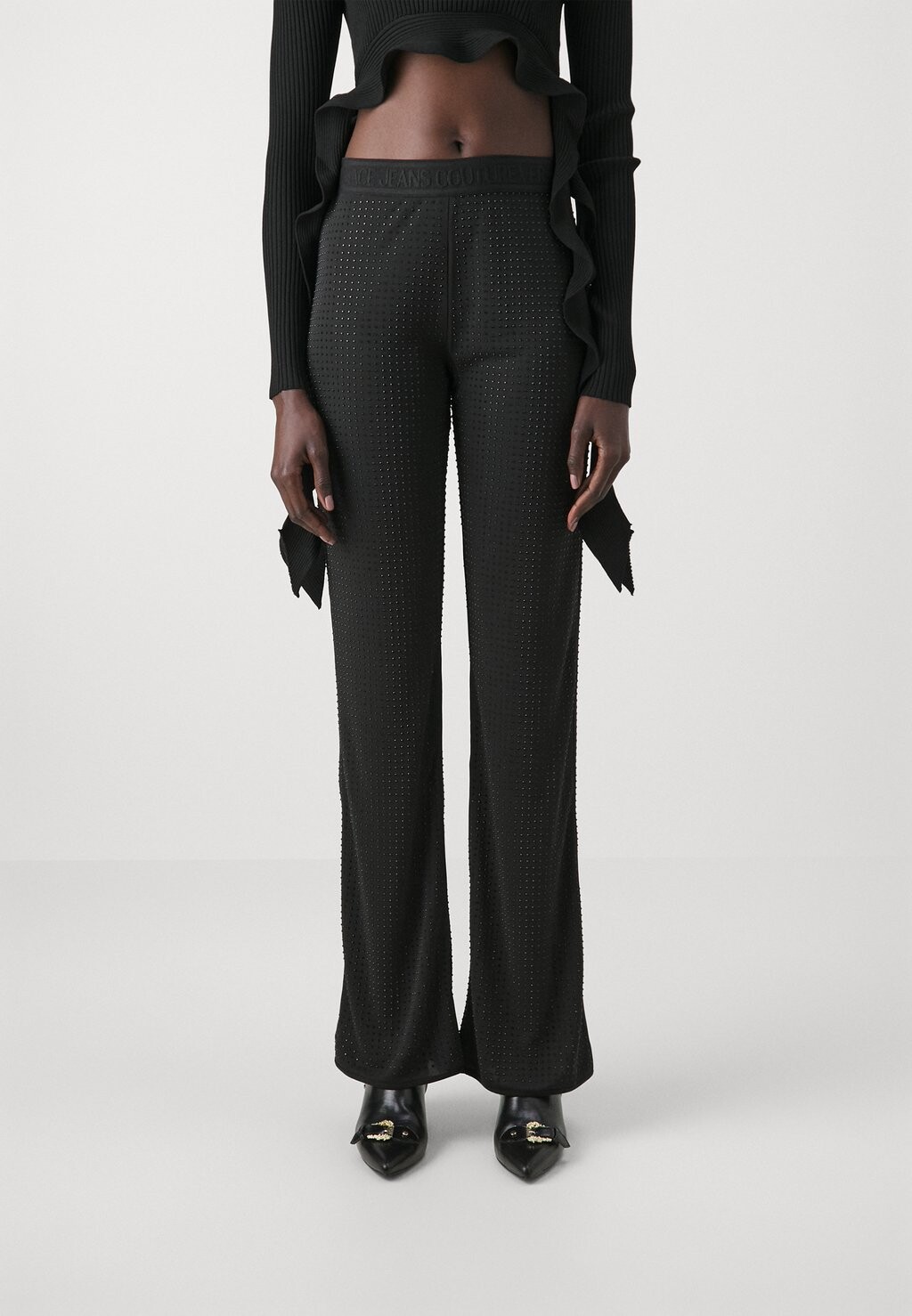 

Брюки TAPE CRYSTAL ALL OVER Versace Jeans Couture, черный