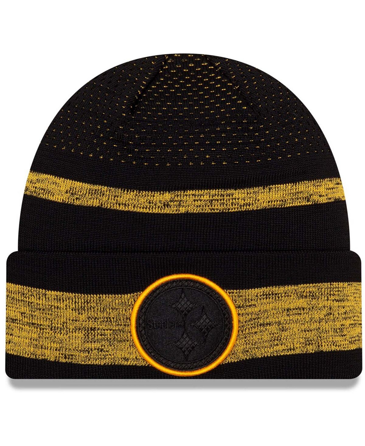 

Мужская черная вязаная шапка с манжетами Sideline Tech Pittsburgh Steelers 2021 New Era