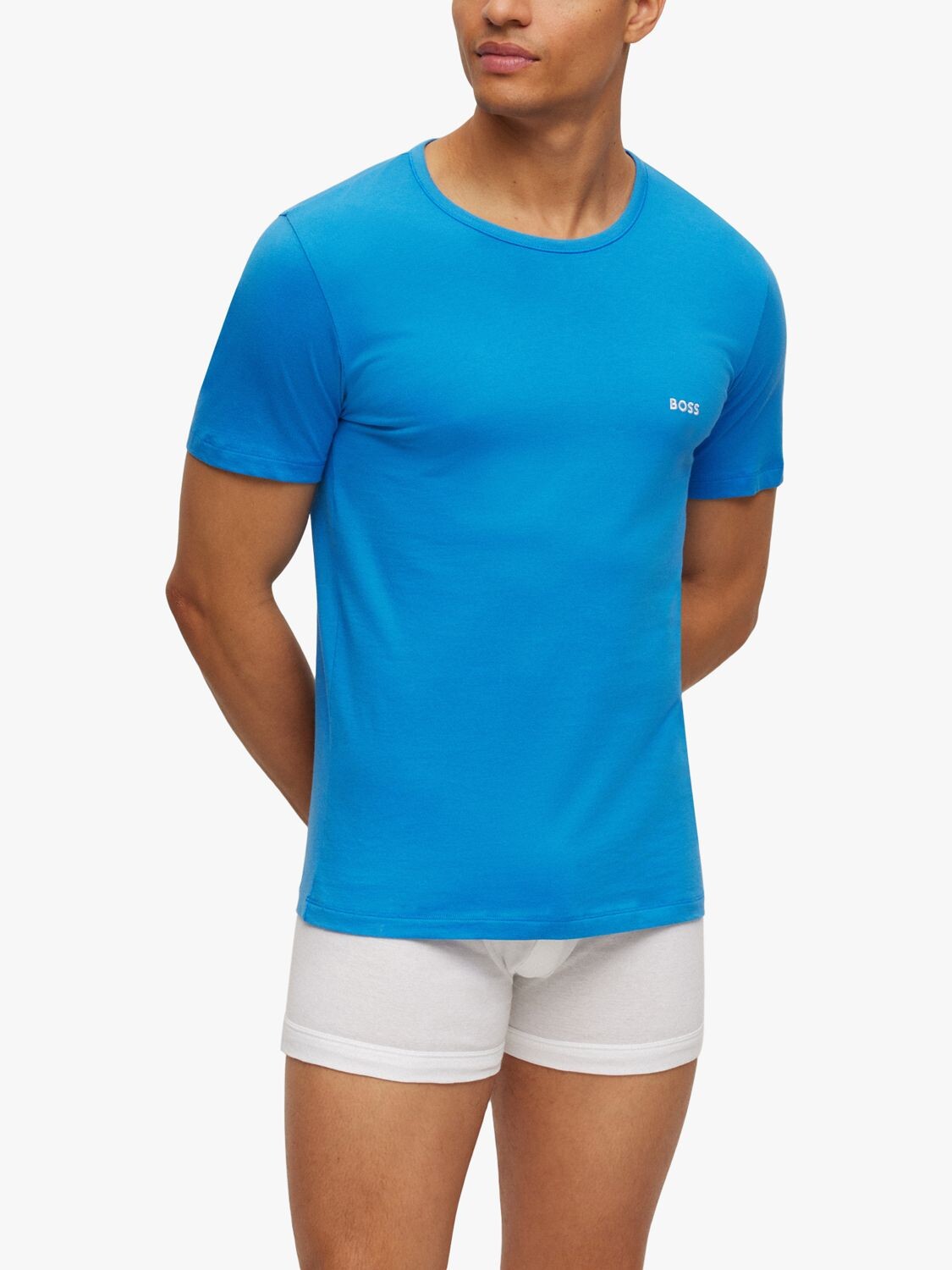 

Футболка BOSS Cotton Underwear Logo, 3 шт., синий/черный