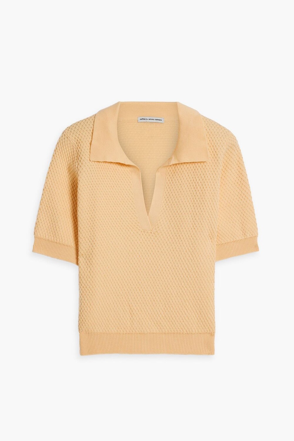 

Свитер-поло из хлопка вафельной вязки Cotton By Autumn Cashmere, оранжевый
