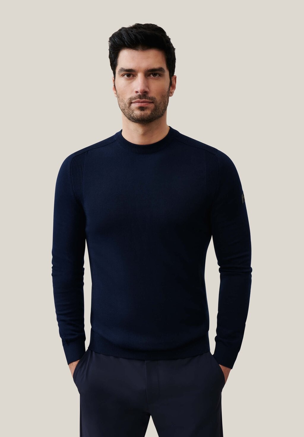 

Вязаный свитер R-NECK Cavallaro Napoli, цвет dark blue
