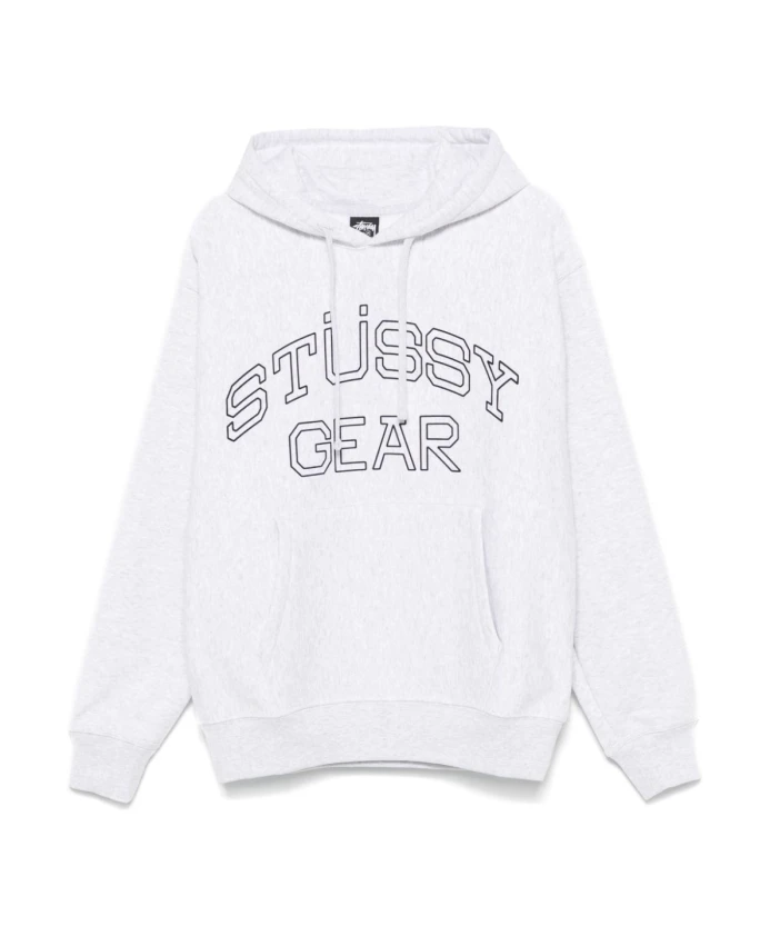 

Пуловер с капюшоном и принтом логотипа Stüssy, серый
