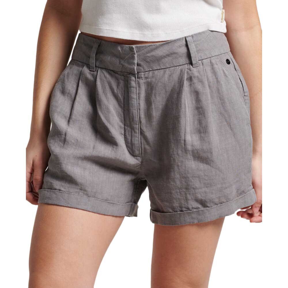 Шорты Superdry Studios Overdyed Linen, серый
