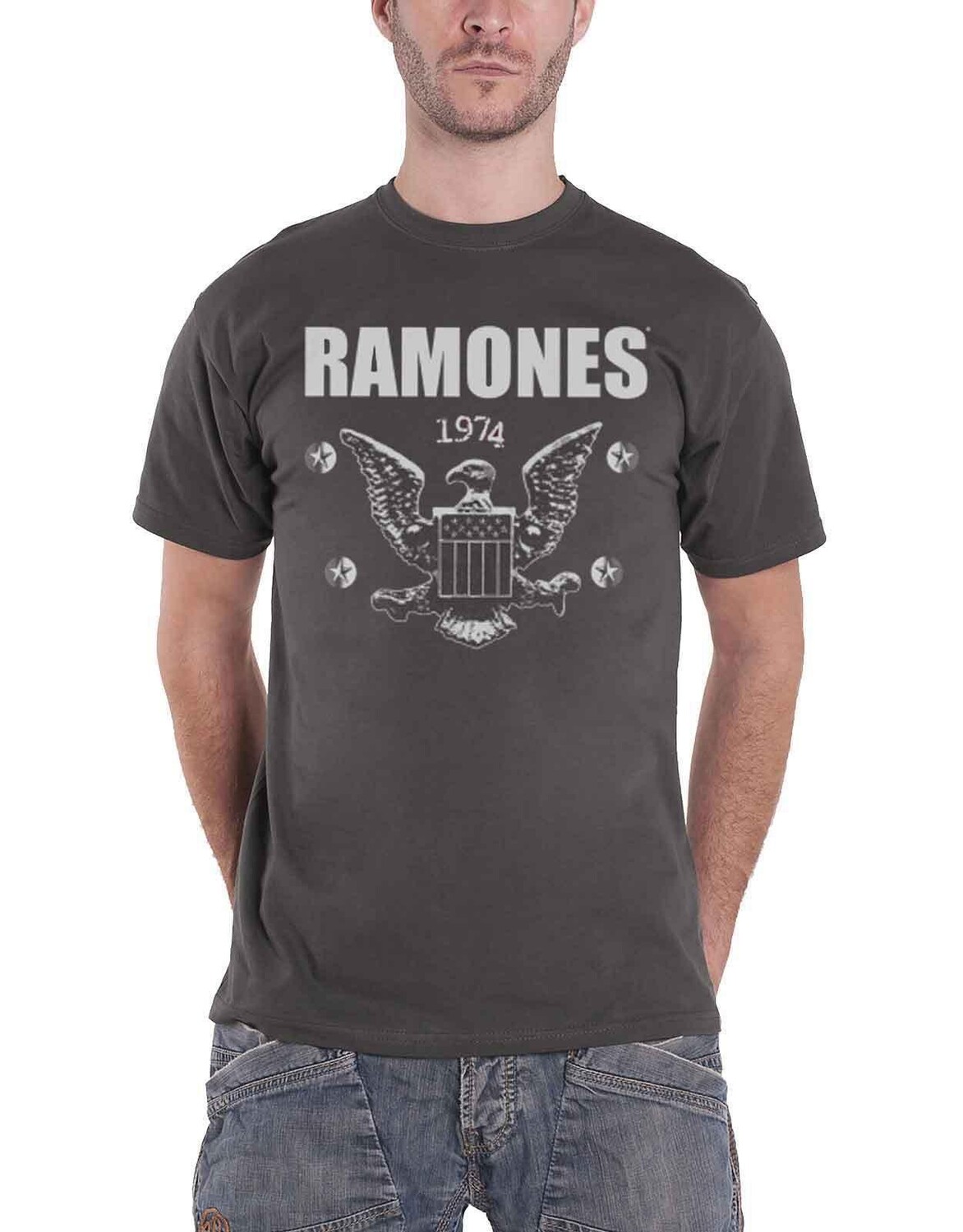 

Футболка с орлом 1974 года Ramones, серый