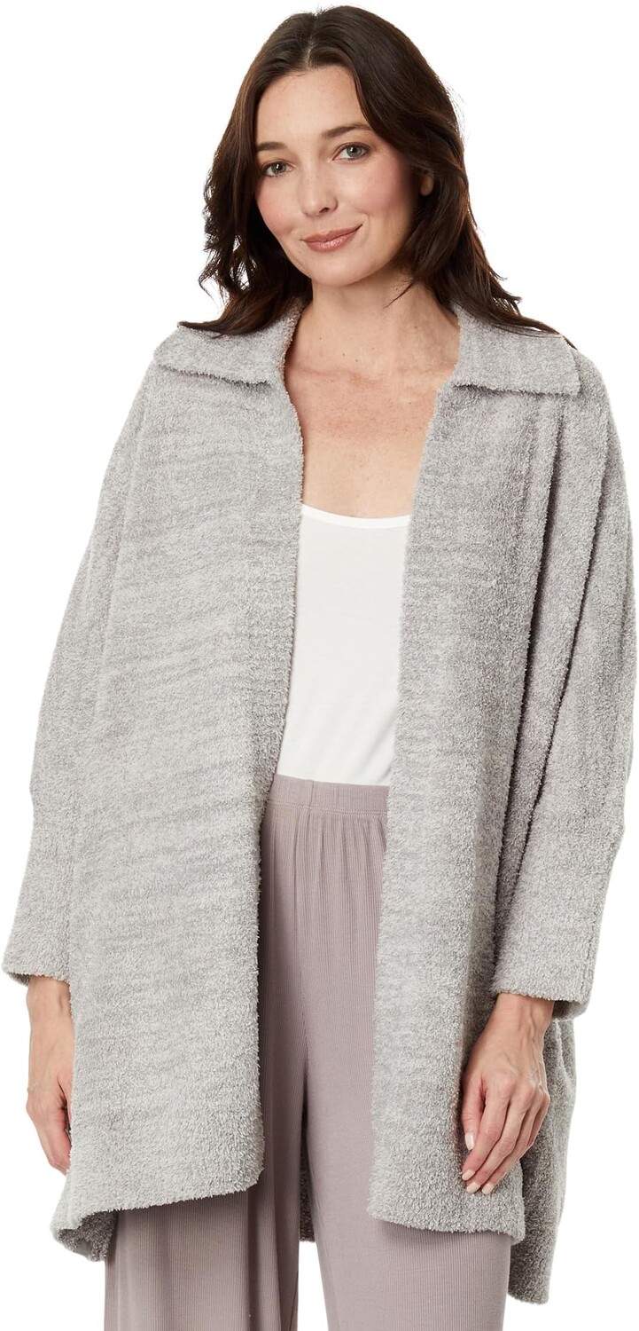 

Свитер CozyChic Collared Poncho Barefoot Dreams, цвет Heather Pewter/Silver