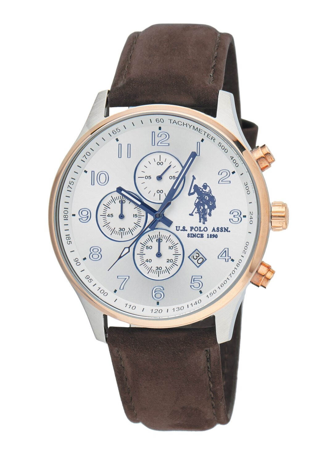 

Хронограф Bradley U.S. Polo Assn., цвет rose gold silver brown, Серый
