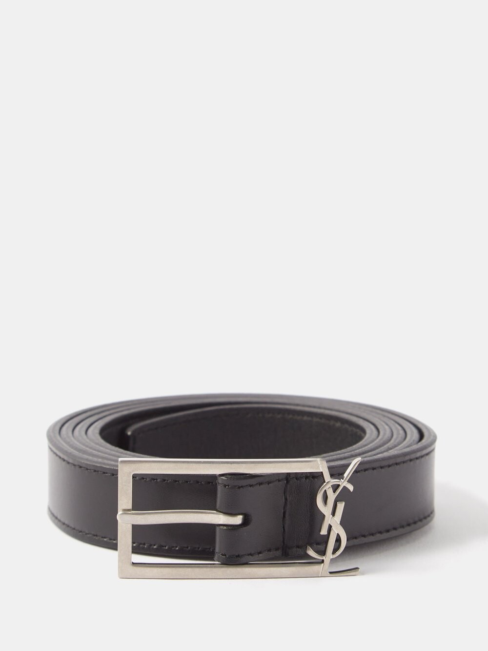 

Кожаный ремень ysl с бляшкой Saint Laurent, черный