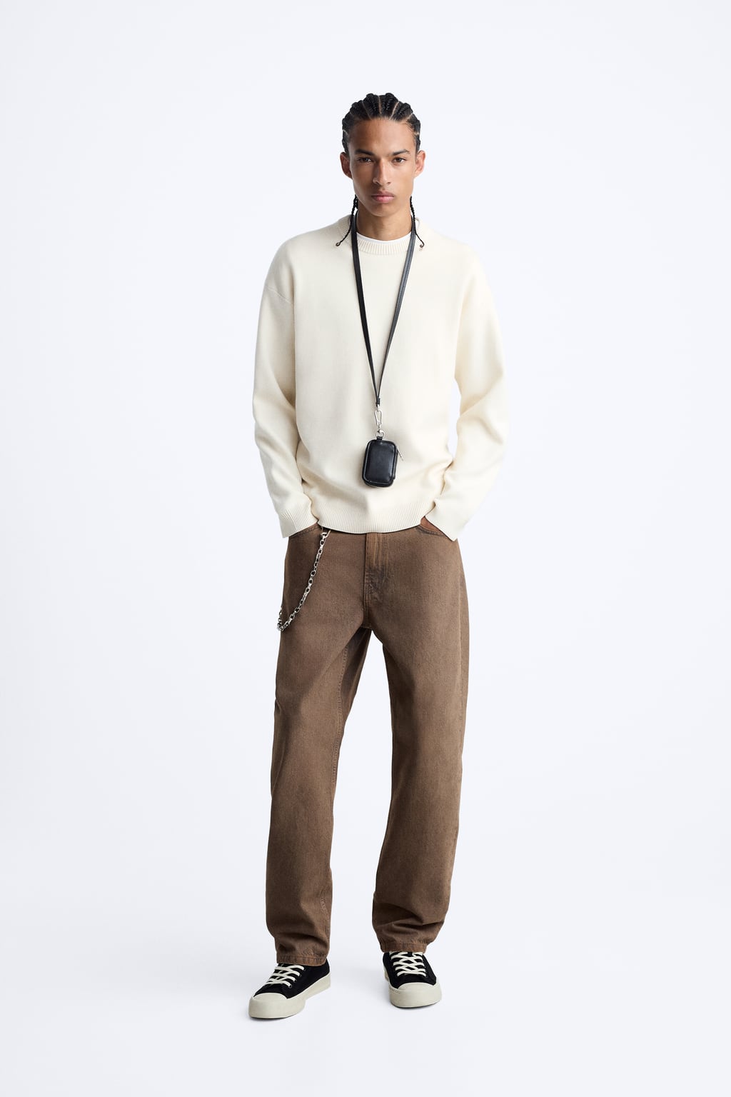 

Мягкий текстурированный свитер ZARA, белый