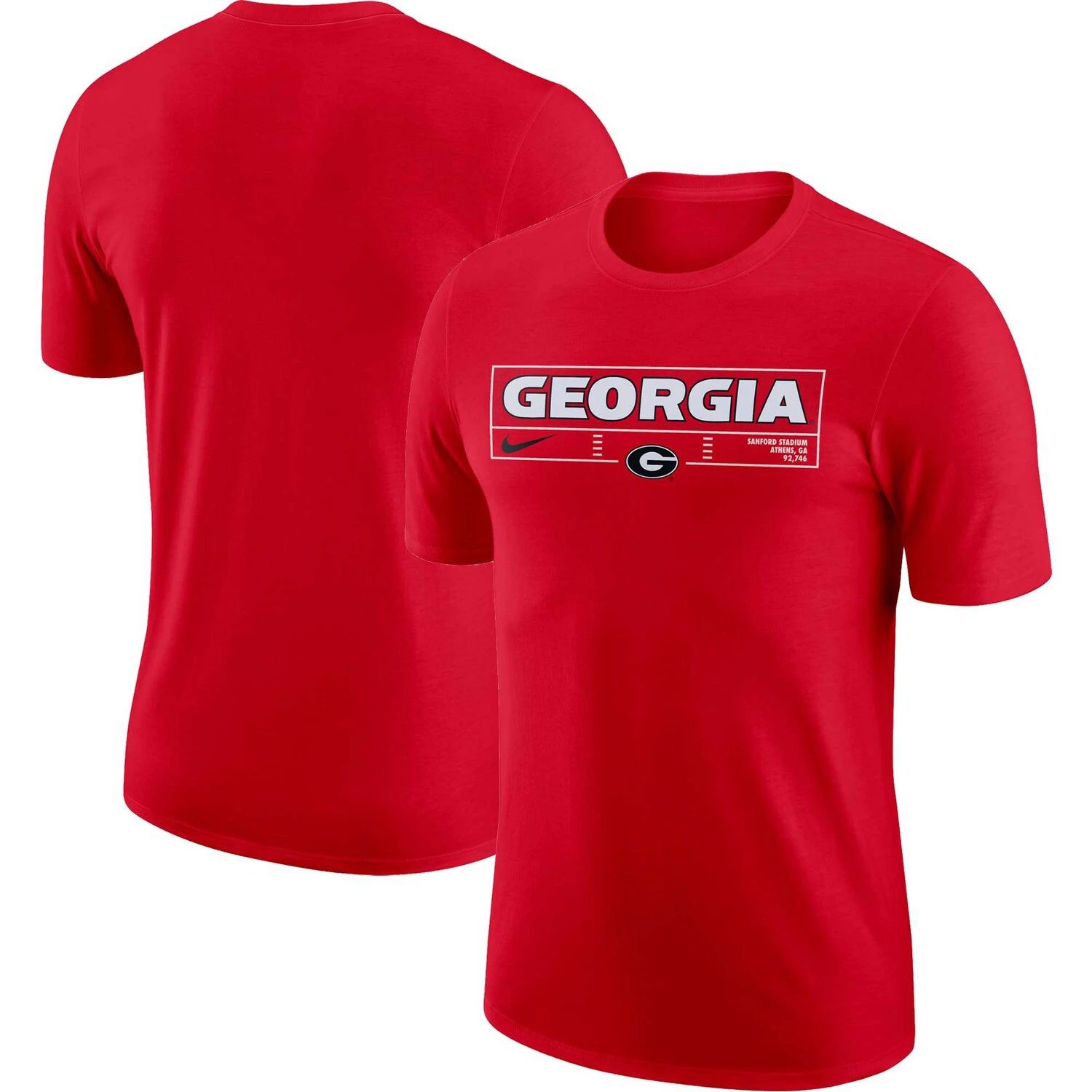 Мужская красная футболка Georgia Bulldogs с надписью Stadium Nike