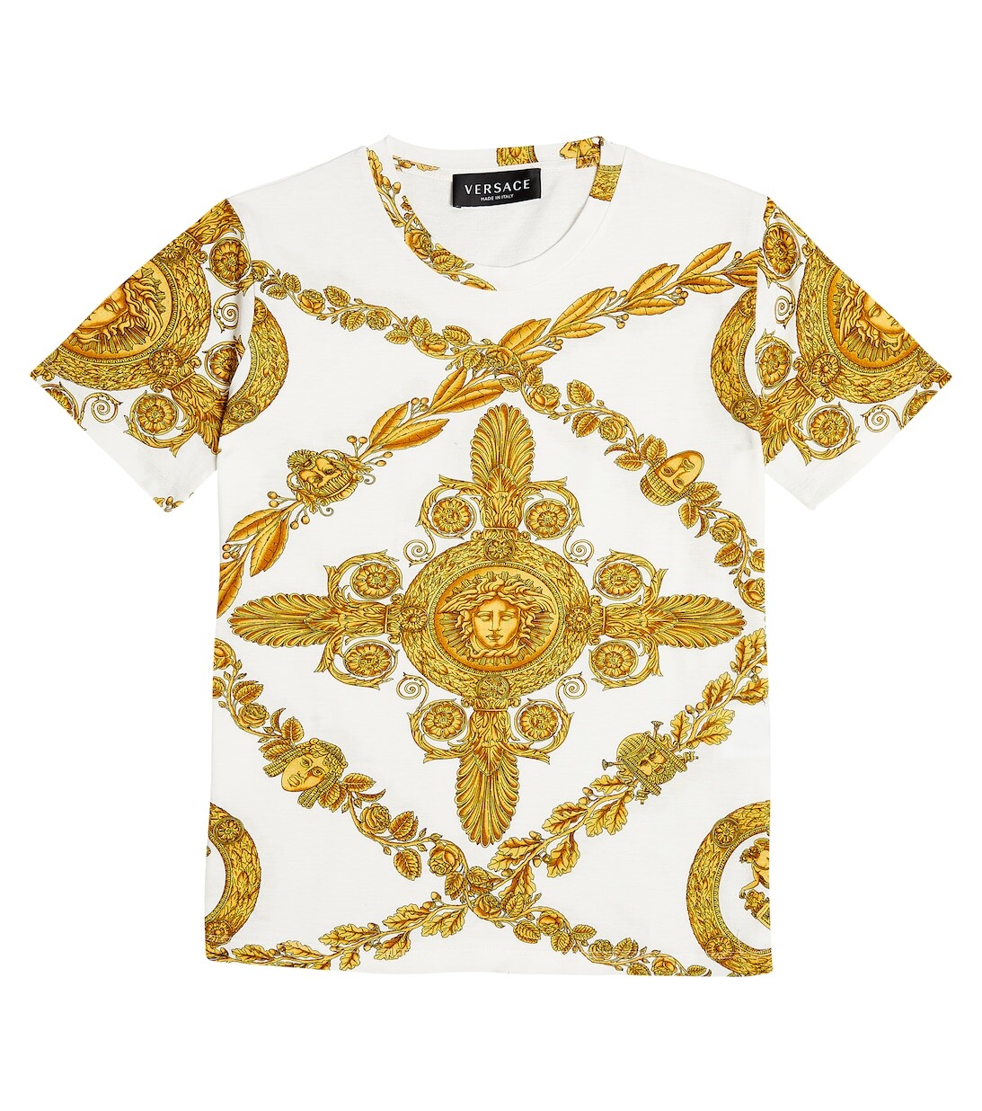 

Хлопковая футболка в стиле барокко Versace, белый