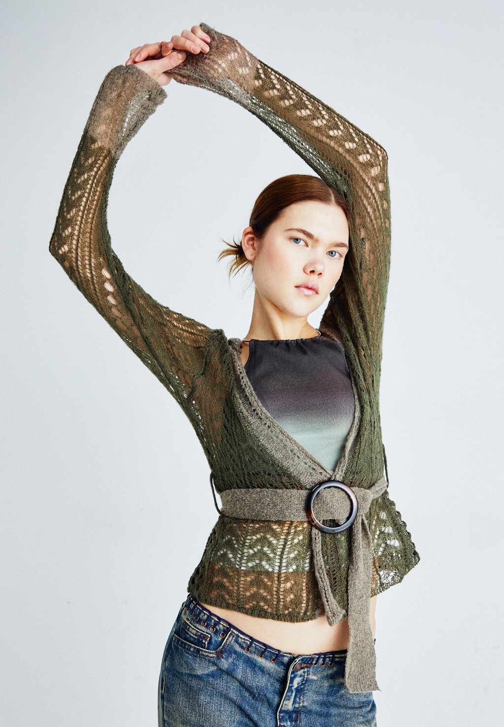 

Кардиган SHEER TIED CARDIGAN Jaded London, цвет khaki