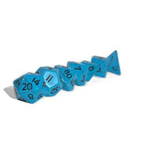 Игровые кубики Blue Turqouise Semi Precious Set – 7 Pieces & Pendant Level Up Dice