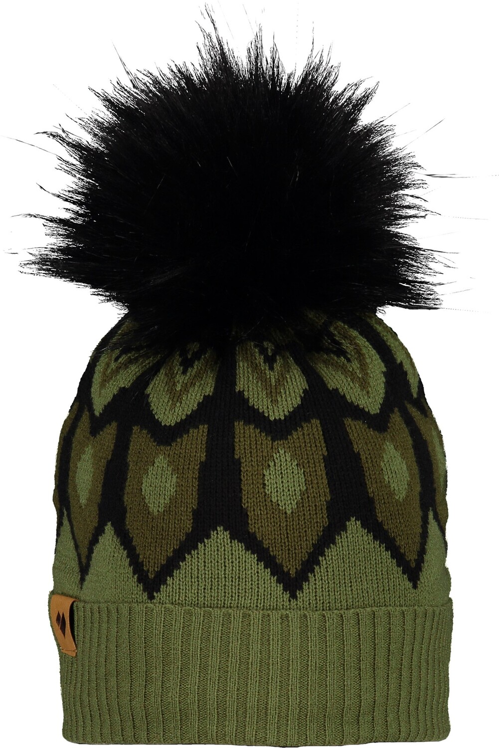 

Шапка-бини из искусственного меха с помпоном Fair Isle, женская Obermeyer, зеленый
