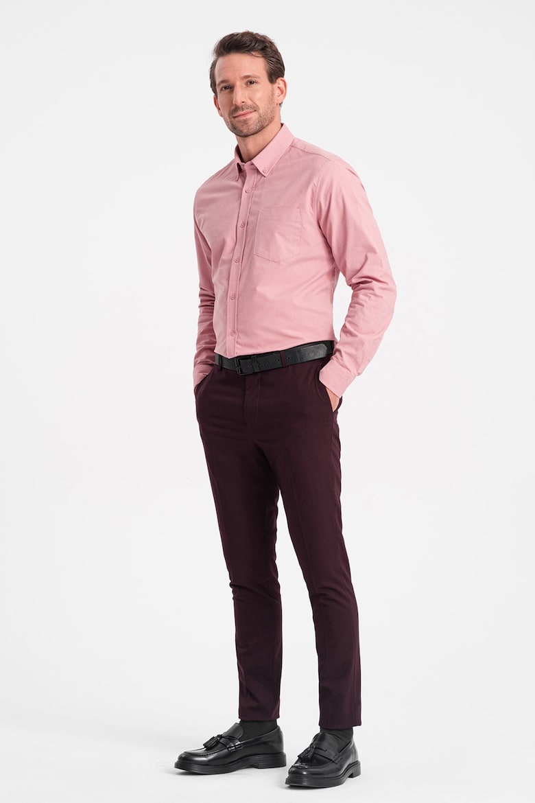 Хлопковая рубашка с пуговицами на воротнике Ombre, розовый