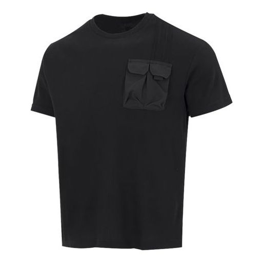 Футболка Men's adidas neo Solid Color Pocket Athleisure Casual Sports Round Neck Short Sleeve Black T-Shirt, мультиколор