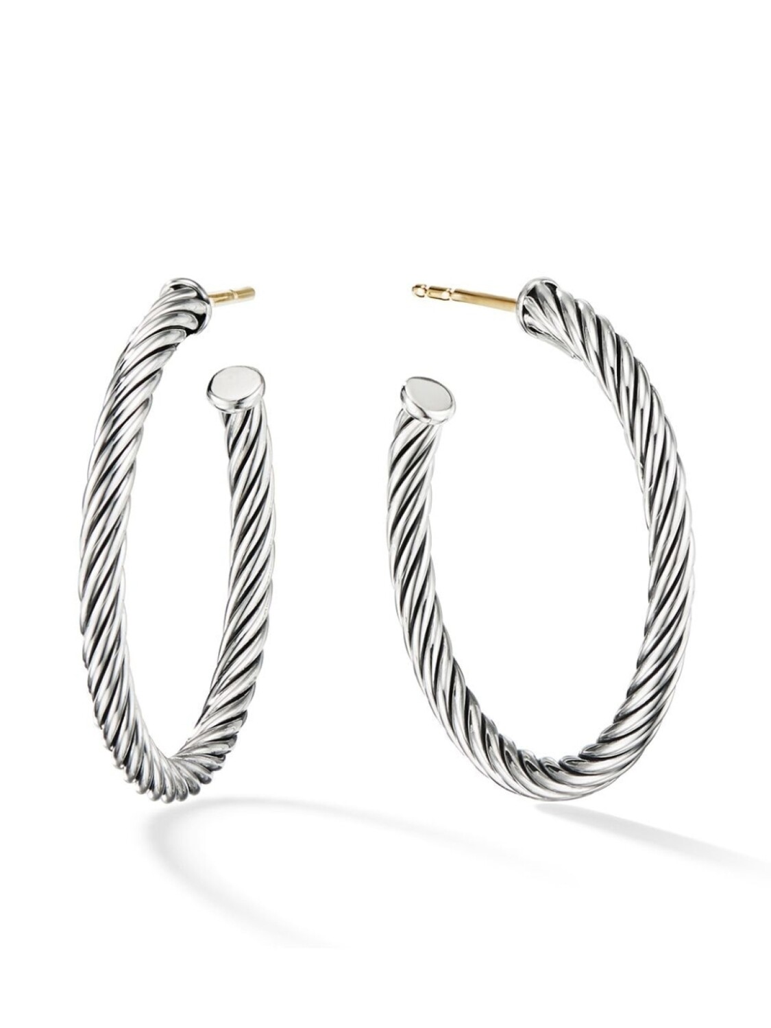 

Серебряные серьги-кольца Cable David Yurman, серебряный