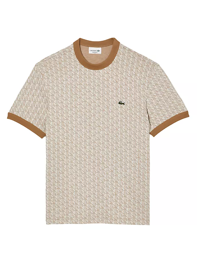 

Хлопковая футболка обычного кроя с логотипом Lacoste, цвет cream brown