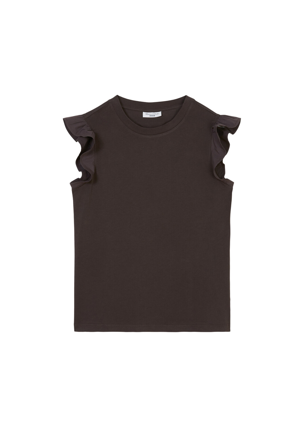 

Топ Marc O'Polo Volant T Shirt loose, цвет dark chocolate
