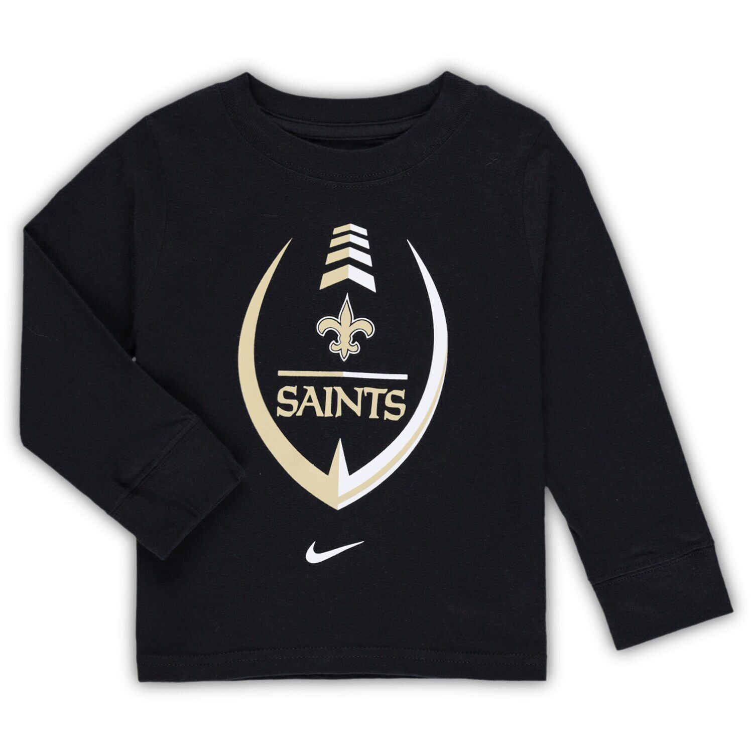 

Черная футболка с длинными рукавами Nike New Orleans Saints Icon для малышей Nike