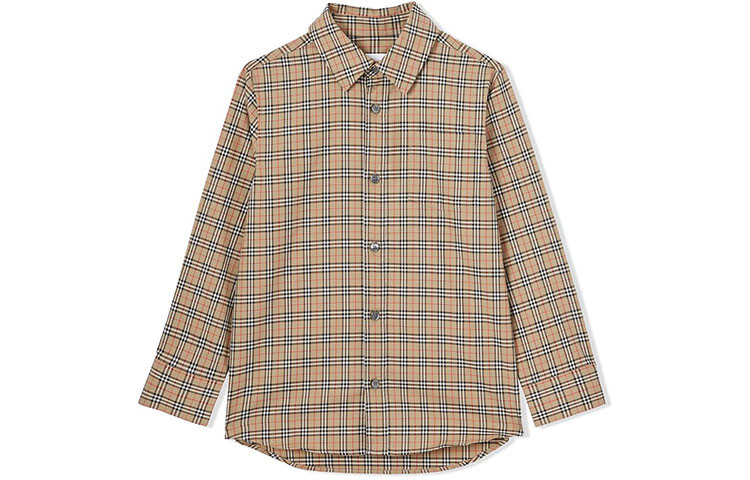 

Рубашка детская Burberry в клетку, бежевый